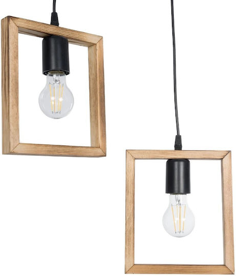 GloboStar Edison Κρεμαστό Φωτιστικό Μπεζ με Ντουί E27 43x43x83εκ.