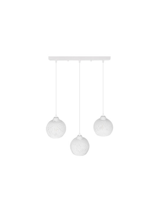GloboStar Yasam Lustră Alb Boem cu frânghie pentru Dulie E27 55x25x80cm.