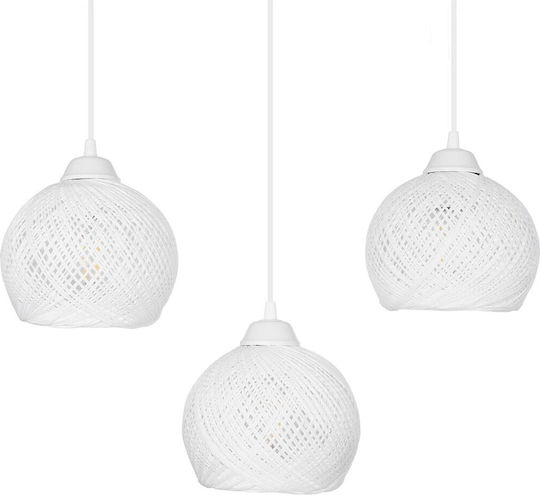 GloboStar Yasam Pendant Light White Boho with Rope for Socket E27 55x25x80cm