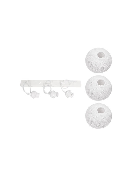 GloboStar Yasam Lustră Alb Boem cu frânghie pentru Dulie E27 55x25x80cm.