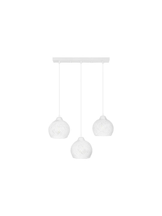 GloboStar Yasam Lustră Alb Boem cu frânghie pentru Dulie E27 55x25x80cm.