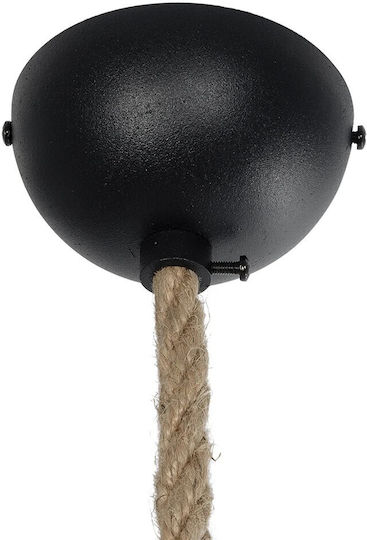 GloboStar Talah Pendant Light Black with Rope for Socket E27 14x14x61.5cm
