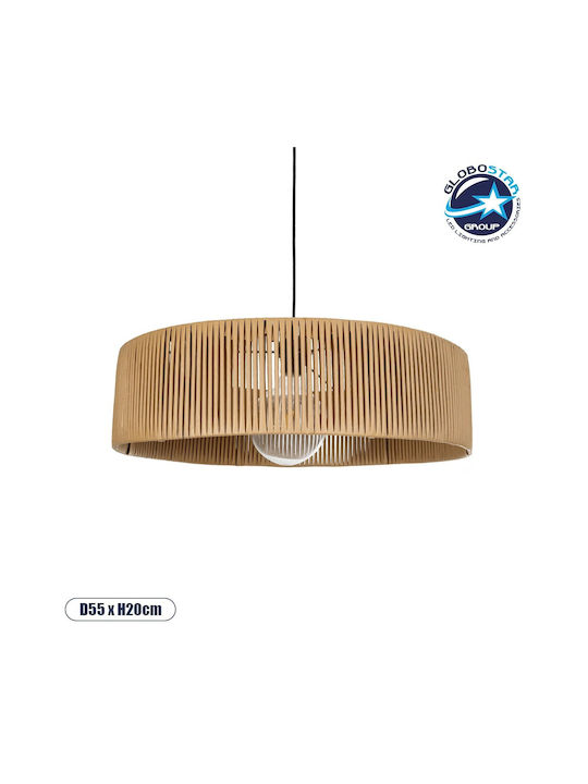GloboStar Rattan Lustră Bej Boem cu Dulie E27 55x55x90cm.