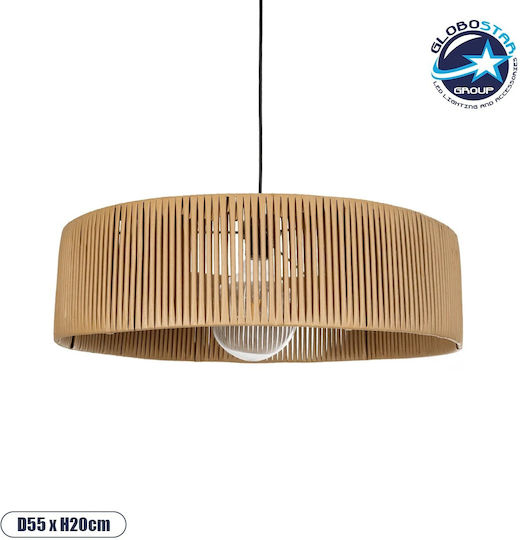 GloboStar Rattan Lustră Bej Boem cu Dulie E27 55x55x90cm.