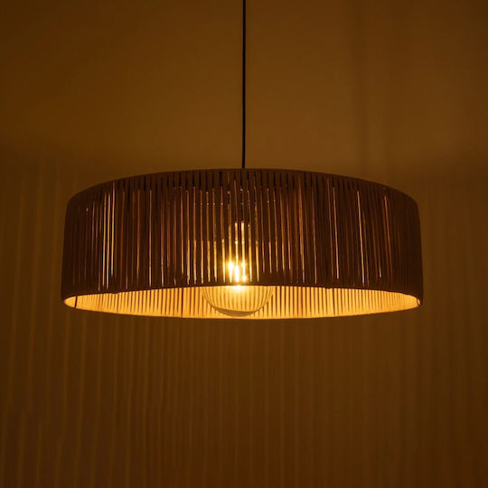 GloboStar Rattan Lustră Bej Boem cu Dulie E27 55x55x90cm.