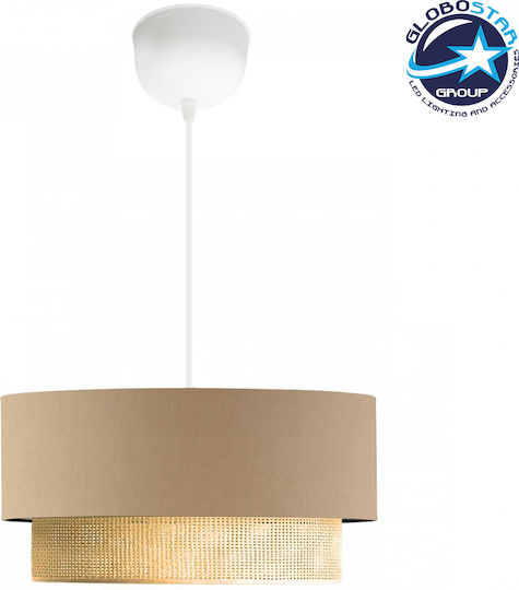 GloboStar Biggie Κρεμαστό Φωτιστικό Μπεζ με Ντουί E27 30x30x70εκ.