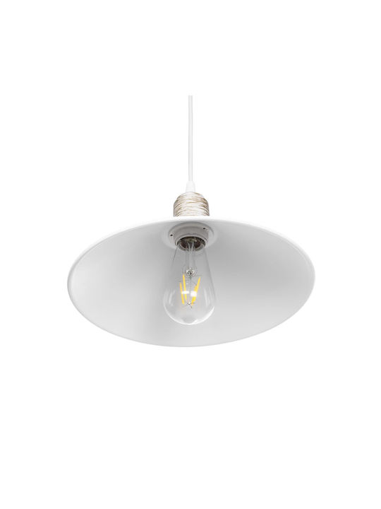 GloboStar Ferro Pendant Light White Bell with Socket E27 30x30cm