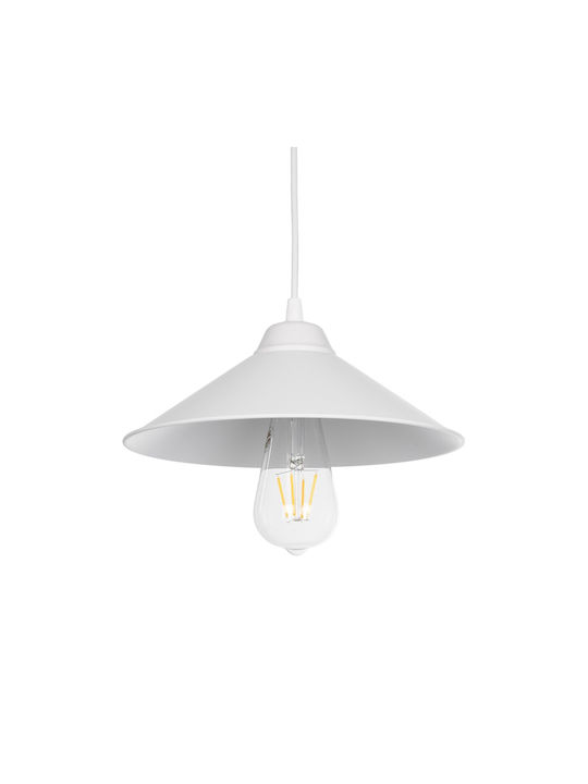 GloboStar Fonte Pendant Light White Bell with Socket E27 25x25x90cm