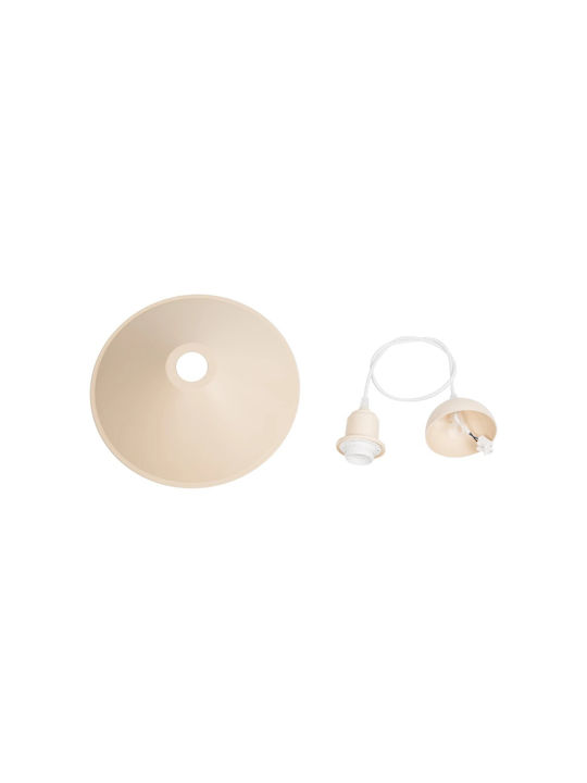 GloboStar Ferro Pendant Light Beige Bell with Socket E27 30x30x15cm