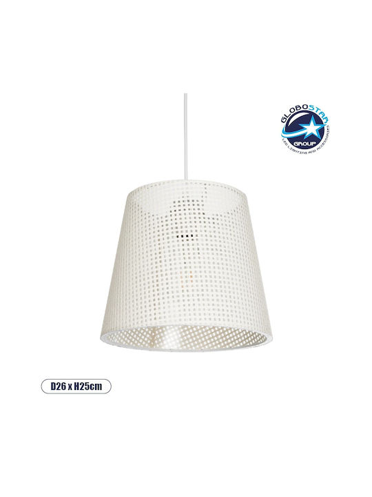 GloboStar Coney Pendant Light Beige with Socket E27 26x26x93cm