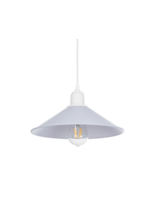GloboStar Ferro Pendant Light White Bell with Socket E27 30x30x90cm