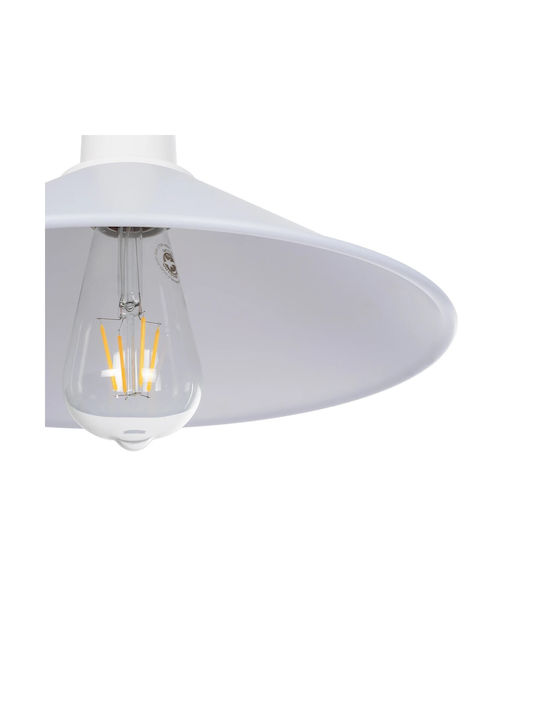 GloboStar Ferro Pendant Light White Bell with Socket E27 30x30x90cm