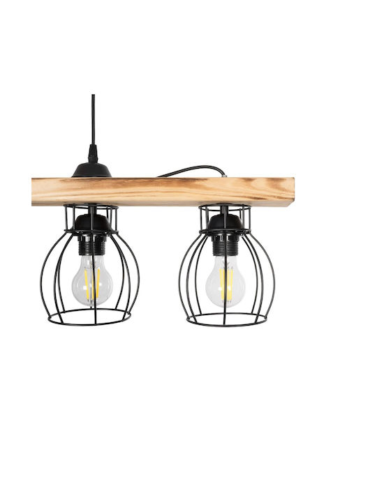 GloboStar Barista Pendant Light Black Rail for 5 Bulbs E27 100x14.5x26cm