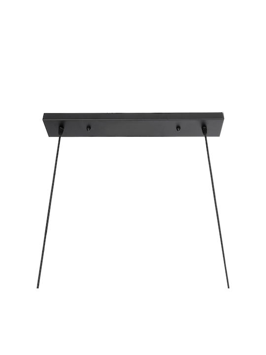 GloboStar Barista Pendant Light Black Rail for 5 Bulbs E27 100x14.5x26cm