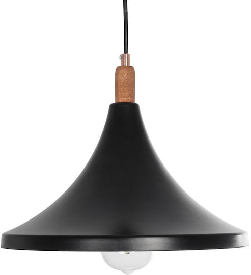 GloboStar Belfry Pendant Light Black Bell with Socket E27 29.5x29.5x90cm