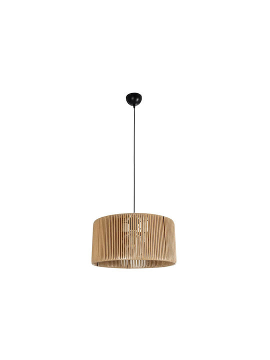 GloboStar Rattan Pendant Light Beige Boho with Socket E27 40x40x90cm