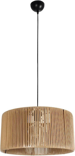 GloboStar Rattan Pendant Light Beige Boho with Socket E27 40x40x90cm