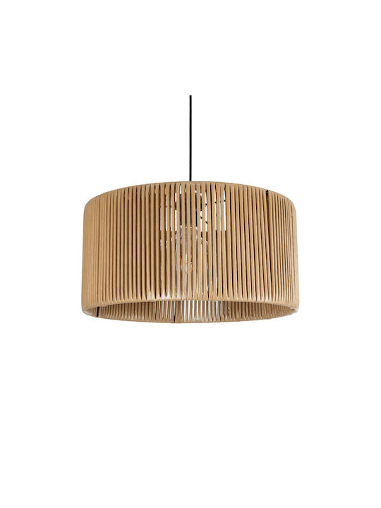 GloboStar Rattan Pendant Light Beige Boho with Socket E27 40x40x90cm