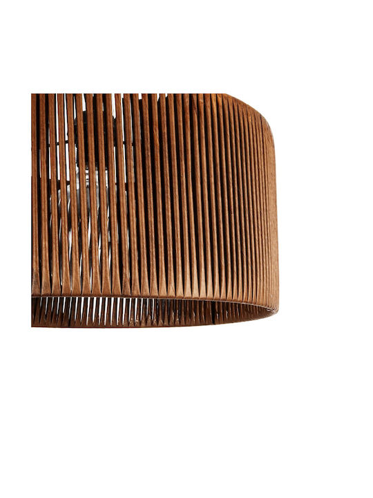 GloboStar Rattan Κρεμαστό Φωτιστικό Καφέ Boho με Ντουί E27 40x40x90εκ.