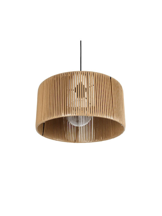 GloboStar Rattan Pendant Light Beige Boho with Socket E27 40x40x90cm