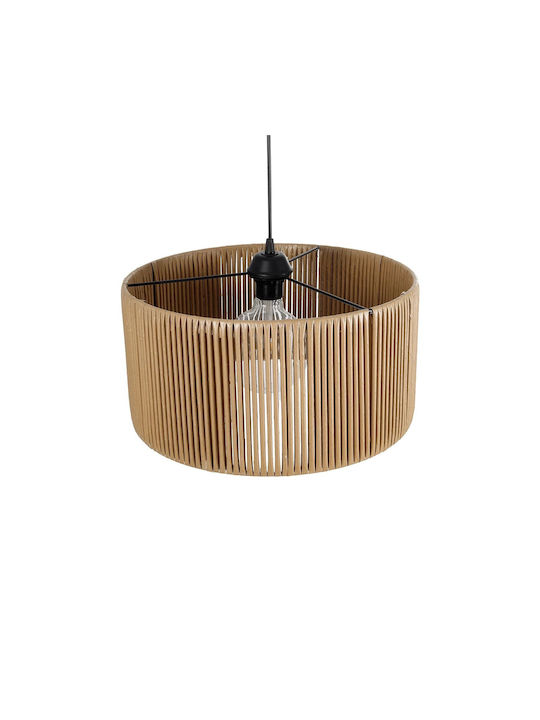GloboStar Rattan Pendant Light Beige Boho with Socket E27 40x40x90cm