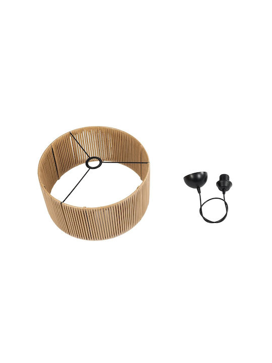 GloboStar Rattan Pendant Light Beige Boho with Socket E27 40x40x90cm