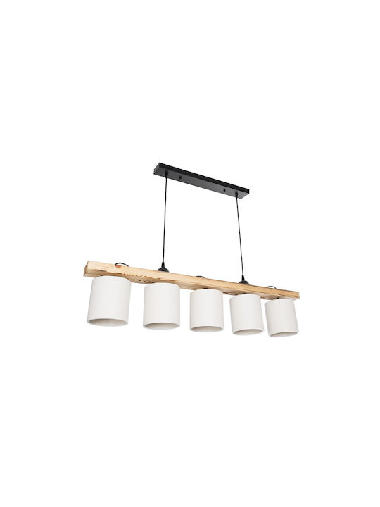 GloboStar Pendant Light White Rail for 5 Bulbs E27 100x15x73cm