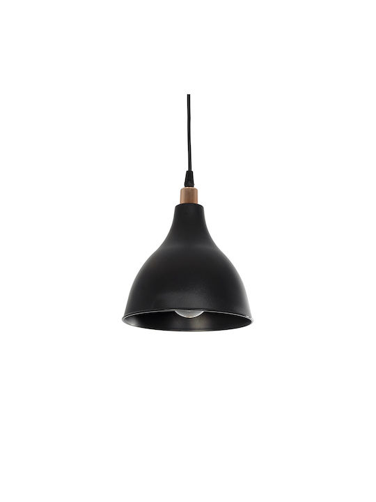 GloboStar Rade Pendant Light Black Bell with Socket E27 17.5x17.5x56cm