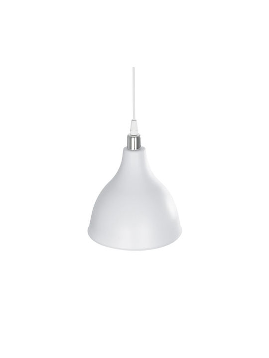 GloboStar Rade Pendant Light White Bell with Socket E27 17.5x17.5x56cm