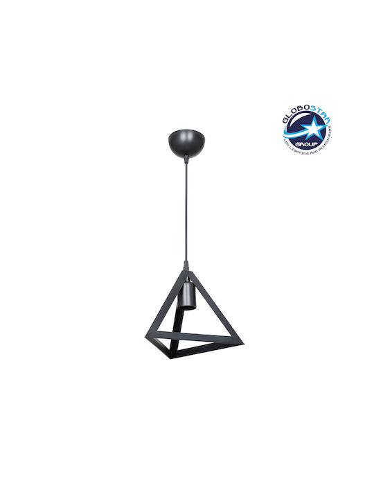GloboStar Triangle Pendant Light Black with Socket E27 24x24x86cm