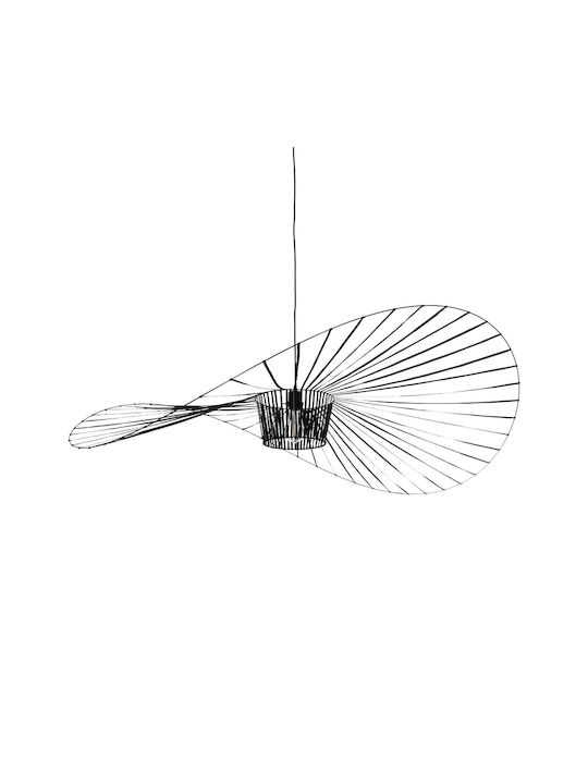 GloboStar Widow Hängelampe Schwarz Raster mit Fassung E27 140x140x34cm.
