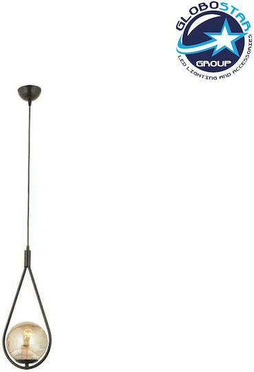 GloboStar Drop Pendant Light Black Ball with Socket E27 20x25x80cm