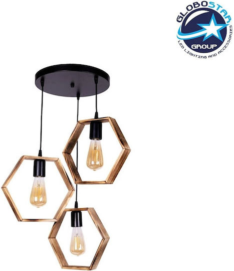 GloboStar Lustro Pendant Light Black 45x45x70cm GloboStar Lustro Pendant Light Black 45x45x70cm