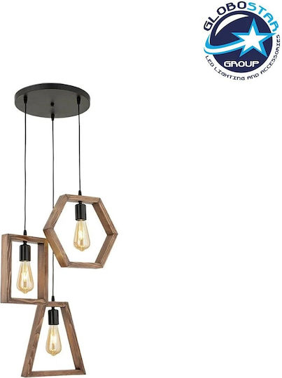 GloboStar Ember Hängelampe Schwarz mit Fassung E27 35x40x70cm.