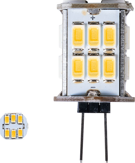 GloboStar Λάμπα LED 6W για Ντουί G4 Θερμό Λευκό 600lm Dimmable