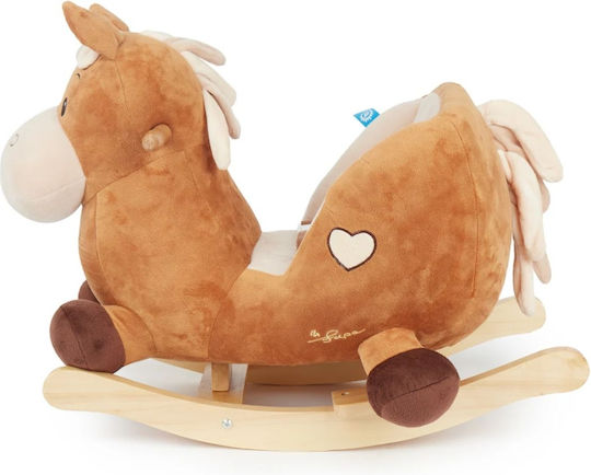 Bieco Fabric Rocking Toy Horse for 9+ months with Max Load Capacity 26kg Brown