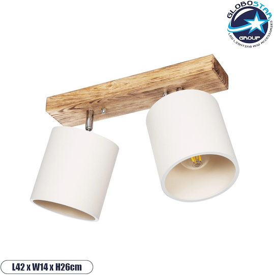 GloboStar Double Spot with Socket E27 in White Color