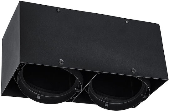 GloboStar Dublu Spot cu Soclu GU10 în Culoare Negru