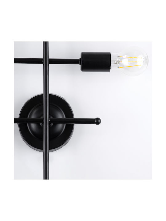 GloboStar Piping Vintage Lamp Wall with Socket E27 Black 40.5x52cm