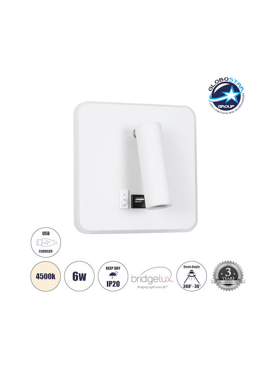 GloboStar Lady-S Modern Leuchte Wand mit Integrierter LED und Neutralweißes Licht 15x7cm