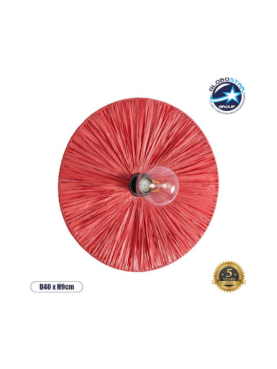 GloboStar Colombo Vintage Lamp Wall with Socket E27 Red 40x9x9cm