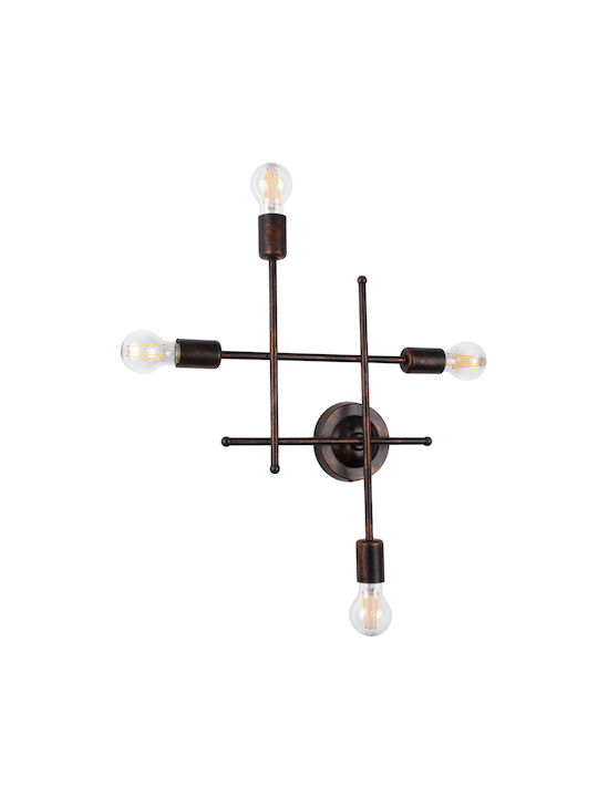 GloboStar Piping Industrial Wall Lamp Copper 40.5x52cm
