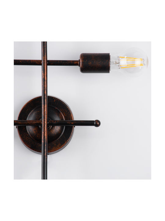 GloboStar Piping Industrial Wall Lamp Copper 40.5x52cm