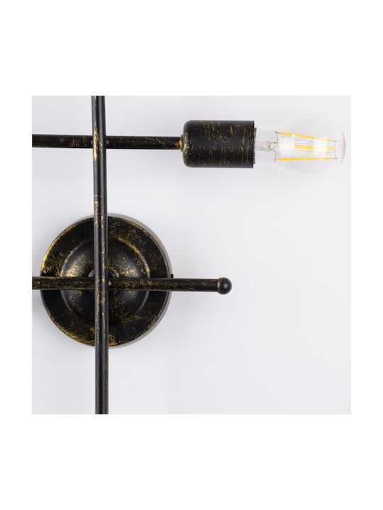 GloboStar Piping Industrial Wall Lamp with E27 Lamp Bulb Base Bronze 40.5x52cm