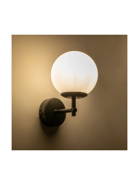GloboStar Dalph Vintage Φωτιστικό Τοίχου με Ντουί E27 Μαύρο 15x18x24.5εκ.