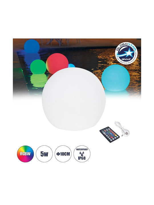GloboStar Φωτιστικό Γλόμπος LED Εξωτερικού Χώρου 5W RGBW IP68