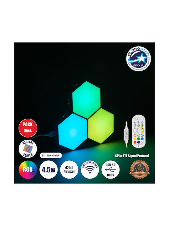 GloboStar Decorative Lamp Hexagon Multicolour