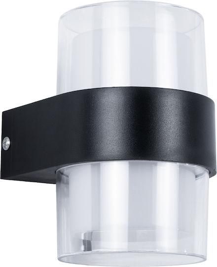 GloboStar Empire Round Επιτοίχιο Εξωτερικό Σποτ LED IP65 10W με Θερμό Λευκό Φως Διπλής Δέσμης 10εκ.