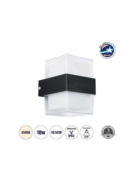 GloboStar Empire Wall-Mounted Outdoor Spot Light LED IP65 10W with Natural White Light Double Beam