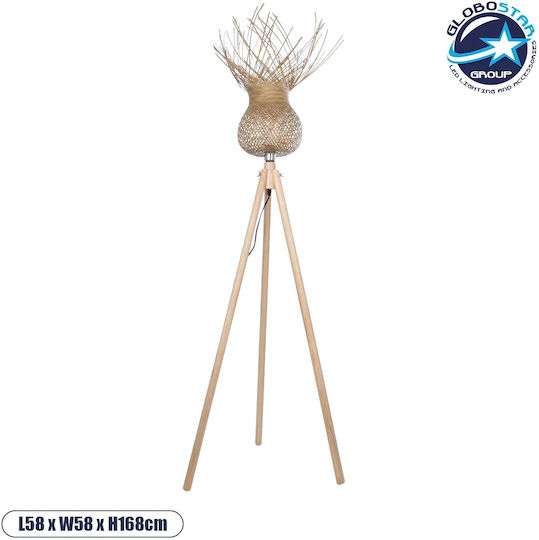 GloboStar Poppy Stehleuchte H168xB58cm. mit Fassung für Lampe E27 Beige